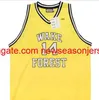 Сшитый винтаж #14 Tyrone Bogue Wake Forest Deamon Deacons Basketball Jersey Custom Number number Jersey