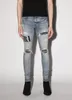 Mens Cool Rips Stretch Designer Jeans Distressed Ripped Biker Slim Fit Lavato Moto Denim Uomo Hip Hop Moda Uomo Pantaloni A2AG