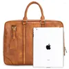 Aktentaschen, antiker Stil, echtes Leder, Herrenhandtasche, Business-Laptoptasche, Vintage-Stil, Damen- und Herren-Aktentasche