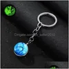 Autres arts et artisanat Luminous Keychain Universe Ball Ball Cabochon Keches Cartes de voiture Cortes de voiture Créative Bijoux Gabillement Gift Dhulh