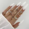 Bandringar 20pcslot Trendy Colorful Crystal Zircon Rings for Women Girls Blanda Design Luxury Rhinestone Butterfly Snake Finger Ring Jewelry J230531