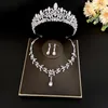 Necklace Earrings Set Baroque Crystal Bridal For Women Fashion Tiaras Necklaces Wedding Crown Jewellry Sets ML