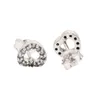 Girls Heart Shaped Earring 925 Sterling Silver Genuine Female 14K18K Rose Gold/Imitation Platinum Party Jewelry Earrings CZ Lass Cute Gifts