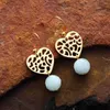 Boucles d'oreilles pendantes naturelles aigues-marines pierre plaqué or coeur forme goutte pour les femmes Bijoux élégants Femme Bijoux livraison directe