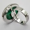 Cluster Rings Green Malachite Stone Oval Bead GEM Finger Ring Jewelry Size 8-9 X116