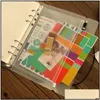 Filing Supplies A5/A6/A7 Pvc Ring Binder Er Clear Zipper Storage Bag 6 Hole Waterproof Stationery Bags Office Portable Document Drop Dh1Ax