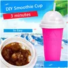 Other Drinkware Easy Diy Smoothie Cup With St Magic Pinch Maker Travel Camp Portable Sile Sand Ice Cream Slush Drop Delivery Home Ga Dhgkf