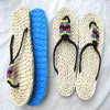 Slippers 2023 Home de verão Casa colorida corda manual sandálias de palha e criatividade naturais de proteção ambiental