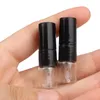 Flaska 1 ml mini transparent glas parfym provflaska klar vit svart spray lock tomt bärbara kosmetiska förpackningar injektionsflaskor 50pcs100 st