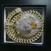 Bijoux pour hommes Hip Hop Iced Out Pendentif Luxe Designer Collier Bling Diamant Cubain Lien Chaîne Gros Pendentifs Lion Animal Rappeur Acce2434