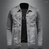 Männer Jacken Frühling Und Herbst Denim Jacke Einfarbig Streetwear Plus Größe Kleidung Jaqueta Masculina Ropa Hombre