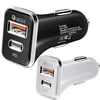 Snabb snabbladdning Dual Ports QC3.0 PD 20W Bil Charger Vehicle Power Adapters för iPhone 13 14 15 Pro Samsung Xiaomi S1 PC GPS 38W 12W Chargers