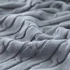 Blankets 150X200cm Nordic Solid Color Cotton Cable Knitted Blanket Winter Thick Thermal Quilt Cover Sofa Throw For