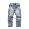 Джинсы для женщин Chromese Jeanbaggy Jeans Мужские джинсы с венком Черные широкие брюки с молнией и бисером Fly Фиолетовые классические брюки Фиолетовые джинсы Джинсовые шорты 903