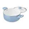 Kookgereisets Mainstays 12-delige keramische set blauw linnen Juego De Ollas keukenpanelas Conjunto