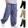 Pantalons pour hommes Hipster Fat Wide Leg Hip Hop Baggy Multi Pocket Cargo House Chambre Vêtements de travail pour hommes