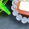 Bangle Natuurlijke Bergkristal Fretwork Kralen Armband Mode Edelsteen Kristal Sieraden Vrouwen Genezing Vakantie Cadeau 1PCS 14mm