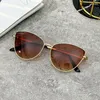 Sunglasses Vintage Designer Glasses Big Frame Sun Female Fashion Cat Eye Gradient Shades