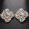Dangle Earrings Luxury Rhinestone Oversized Square Gem Stud Bridal Statement For Girl Crystal Geometric Big Drop Gift