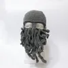 Funny Octopus Hat, Woolen Beard Hat, Animal Skiing Octopus Hat