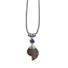 Hänge halsband naturliga ammonithängen med lapis lazuli pärlor sten juvelrcollier julklappar