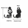 Stud Schattige Dieren Glitter Zwarte Kat En Skelet Asymmetrische Acryl Oorbellen Voor Vrouwen Mooie Kitty Mode-sieradenStud Kirs22271N