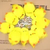 Keychains Lanyards Little Yellow Chicken Real Hair Keychain Little Chicken Plush Bag Jewelry Accessories Girl Duck Mobile Phone Ornaments R231201