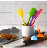 Baking Cooking BPA Free 8 inch Silicone Spatulas Rubber Spatula Heat Resistant Seamless One Piece Design Non-Stick Flexible Scraper FY2551 1201