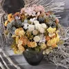 Fiori decorativi 10 pezzi bouquet lilla ciliegia artificiale viola simulazione matrimonio finto garofano ortensia piccola seta nuziale