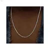 Latest Fashion Jewellery Necklaces 4 Mm Ice Out Moissanite 925 Silver Tennis Necklace 16 Inches for Men Women Wedding Gift