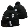 Chicago'''alite sox''beanis bobble czapki baseballowe czapki 2023-24 projektant mody Bucket Hat Chunky Knit Faux Pomyka Beanie Świąteczna kapelusz A1