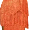 Stage Wear Haute Qualité Orange Femmes Latin Dance Ballroom Robe Sexy