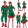 Famille Matching Tenues de Noël Elfe Costume familiale Rôle de jeu Green Santa Claus Party Performance Vêtements de fantaisie pour hommes Femmes Girls Boys 231130