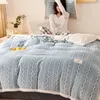 Decken Streifen Milch Fleece Herbst Winter Warm für Bett Sofa Schneeflocke Samt Wärmedecke Weich Gemütlich Dicker Überwurf 231130