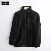 2023 New High Set Loose Lamb Wool Chest Pocket Zipper Warm Stone Long Sleeve Lamb Fleece island Coat Cotton Dress Men's and Women's size s-xl