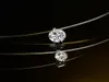Damen Unsichtbare Halskette mit Anhänger aus Silber, verziert mit Kristallen von Rovski Transparent Fishing Line -X1432702516