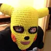 Beanieskull Caps Unisex Balaclava Hat Yün Kış Örme Şapkalar Sarı Partisi Komik Beanie Kafatalar Kapak Kadınlar Erkekler Saf El Yapımı 231201