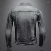 Giacche da uomo Giacca di jeans vintage Trend di alta strada Abbigliamento da motociclista allentato da equitazione Bello risvolto abbottonato casual