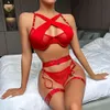 Sexy traje jsy lingerie sexy para roupa interior feminina sutiã de renda vermelha e calcinha erótica breve conjunto g-string tanga trajes pornográficos