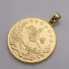 Collares colgantes Clásico Otomano Turquía Color Oro Monedas Collar Hombres Encanto Amuleto Joyería Colgante297o