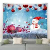 Tapestries Snowman Christmas Tapestry Winter Pine Tree Snowflake Birds Forest Park Landscape Xmas Wall Hanging Home Living Room Decor Mural 231201