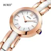 Женские часы BUREI модные брендовые серебряные часы из розового золота для женщин, роскошные водонепроницаемые сапфировые повседневные кварцевые наручные часы Reloj Mujer 231201