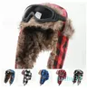 Beret Ear Catcher Ear Wings Hat Casual Bomber Russian Fur Warm Windproof Thickened Checkered For Men and Women