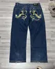 Women S Jeans American Street Hip Hop Zewnętrzna Zewnętrzna Ziemia Kieszonkowa wąż nadruk moda luźne dżinsy HARAJUKU Y2K PANTS WYSOKICH TALIS dla mężczyzn i kobiet 231201