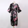 Women's Sleepwear 2023 High Quality Chinese Women Silk Home Dress Robe Summer Lounge Nightshirt Short Sleeve Nightgown Plus Size