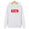 Felpe con cappuccio da uomo Autunno Inverno Moda Felpa con cappuccio di marca Savage Stampa di lettere Mans Uomo Streetwear Tute hip-hop Felpe maschili