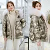 Brilhante lavagem livre jaqueta de pato branco para baixo feminino nova moda versátil inverno solto grosso quente jaqueta de algodão