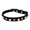 Dog Collars 1pc Pet Supplies Bling Rhinestone PU Leather Collar Soft Adjustable Neck Fashion Necklace For Small Puppy Cat