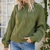 Women's Sweaters Autumn And Winter Solid Color Twisted Flower Half Turtle Neck R Europe America Long Sleeve Pullover Sweater