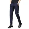 Męskie spodnie męskie spodnie Solidny kolor kieszeni elastyczna talia Pluszowa paska, trzymaj ciepłe sznurki średnie spodnie dresowe joggera